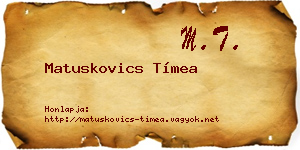 Matuskovics Tímea névjegykártya