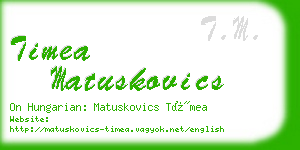 timea matuskovics business card